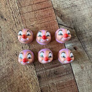 Pink Clown Doll Face - True Vintage | 6 Pieces 1960’s Craft Supplies
